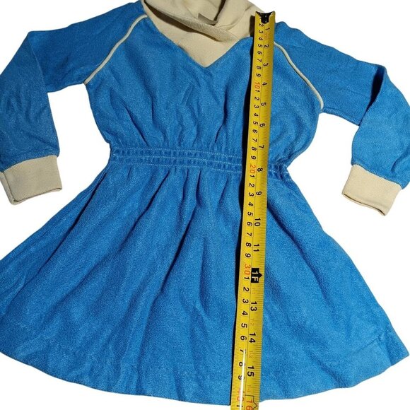 Vintage Girls 3T 80's Valley Girl Dress Velour Elastic Waist Cowl Neck V-Neck - Picture 7 of 7